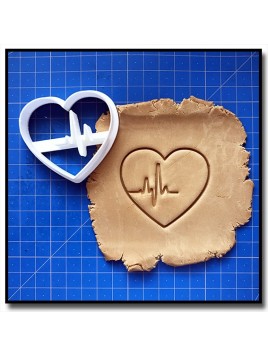 Coeur Battement 001 - Emporte-pièce pour pâtes à sucre et sablés sur le thème Amour