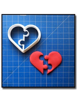 Coeur Puzzle 001 - Emporte-pièce pour pâtes à sucre et sablés sur le thème Amour