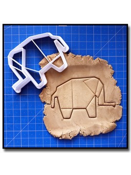 Elephant Origami 001 - Emporte-pièce pour pâtes à sucre et sablés sur le thème Origami
