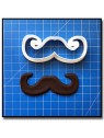 Moustache 201 - Emporte-pièce pour pâtes à sucre et sablés sur le thème Moustache & Noeud Pap