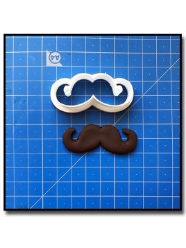 Moustache 203 - Emporte-pièce pour pâtes à sucre et sablés sur le thème Moustache & Noeud Pap