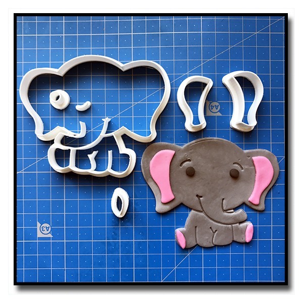 Éléphant Bébé 101 - Emporte-pièce en Kit pour pâtes à sucre et sablés sur le thème Safari