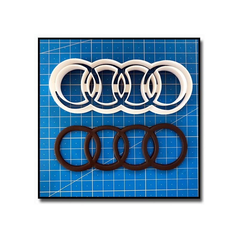 Audi Logo 201 - Emporte-pièce pour pâtes à sucre et sablés sur le thème Voiture