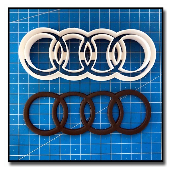 Audi Logo 201 - Emporte-pièce pour pâtes à sucre et sablés sur le thème Voiture