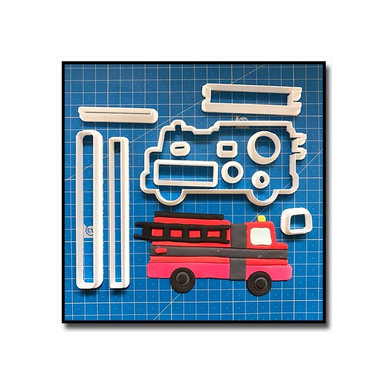Camion de Pompier 101 - Emporte-pièce en Kit pour pâtes à sucre et sablés sur le thème Pompier