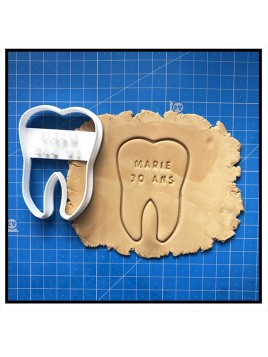 Dents & Prénom 001 - Emporte-pièce pour pâtes à sucre et sablés sur le thème Médical