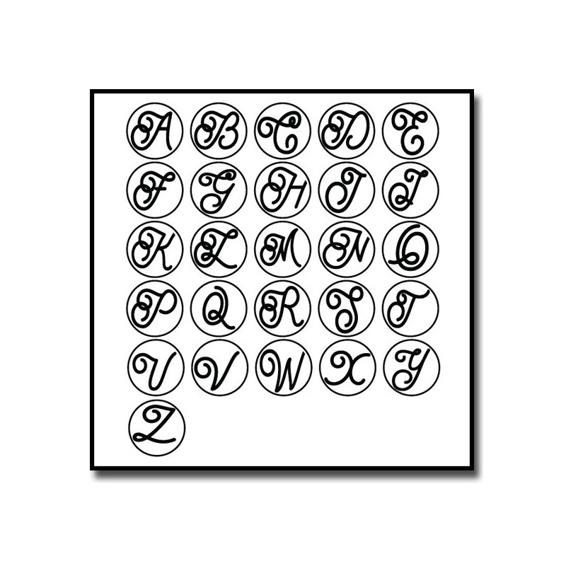 Calligraphie Typographie 001 - Emporte-pièce pour pâtes à sucre et sablés sur le thème Alphabet & Nombre