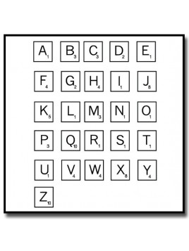 Scrabble Typographie 001 - Emporte-pièce pour pâtes à sucre et sablés sur le thème Alphabet & Nombre