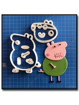 Papa Pig 101 - Emporte-pièce en Kit pour pâtes à sucre et sablés sur le thème Peppa Pig