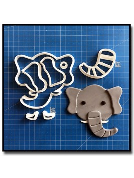 Éléphant Visage 101 - Emporte-pièce en Kit pour pâtes à sucre et sablés sur le thème Safari