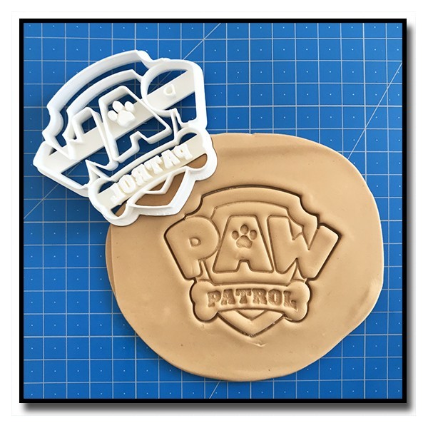 Pat Patrouille Logo 001 - Emporte-pièce pour pâtes à sucre et sablés sur le thème Pat Patrouille