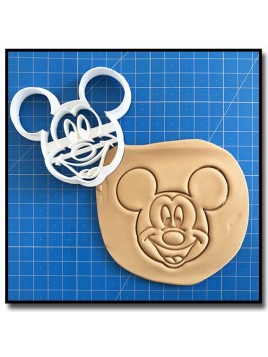 Mickey Visage 001 - Emporte-pièce pour pâtes à sucre et sablés sur le thème La bande de Mickey