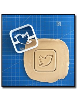 Twitter 001 - Emporte-pièce pour pâtes à sucre et sablés sur le thème Réseaux sociaux