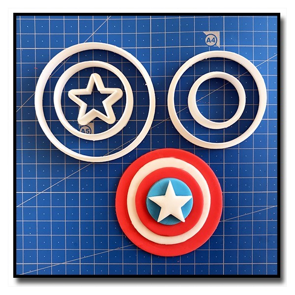 Captain América 101 - Emporte-pièce en Kit pour pâtes à sucre et sablés sur le thème Super-Heros