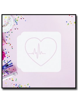 Coeur Battement 901 - Pochoir pour pâtes à sucre et sablés sur le thème Amour