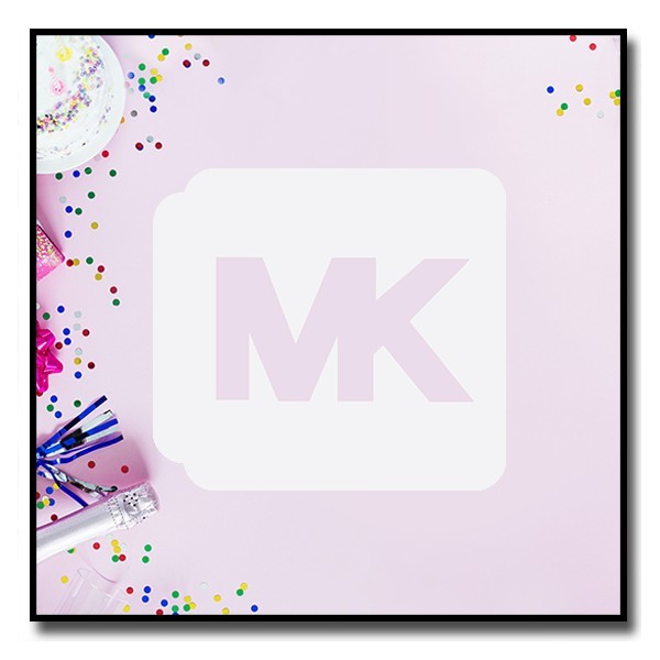 MK Logo 902 - Pochoir pour pâtes à sucre et sablés sur le thème Mode & Fashion