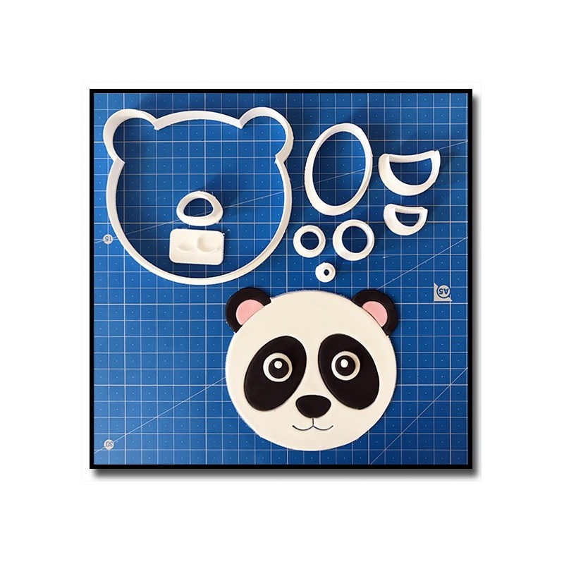 Panda Visage 101 - Emporte-pièce en Kit pour pâtes à sucre et sablés sur le thème Animaux de la forêt