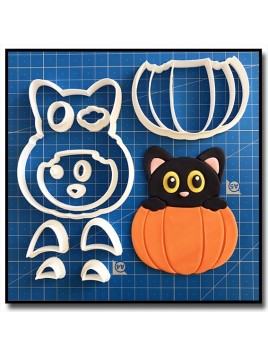Citrouille & Chat 101 - Emporte-pièce en Kit pour pâtes à sucre et sablés sur le thème Halloween