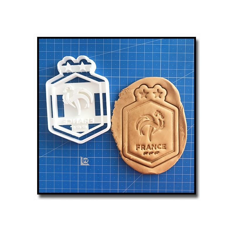 Equipe de France FFF Logo 001 - Emporte-pièce pour pâtes à sucre et sablés sur le thème Football