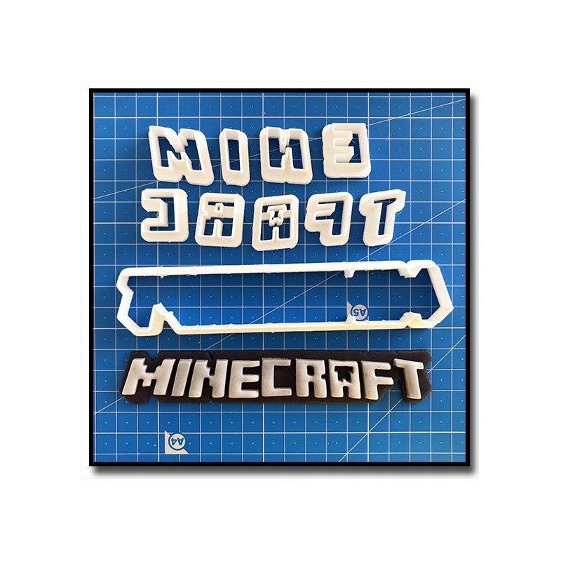 Minecraft Logo 101 - Emporte-pièce en Kit pour pâtes à sucre et sablés sur le thème Jeux Vidéos