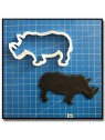 Rhinocéros 201 - Emporte-pièce pour pâtes à sucre et sablés sur le thème Safari