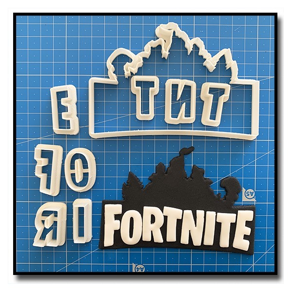 Fortnite Logo 101 - Emporte-pièce en Kit pour pâtes à sucre et sablés sur le thème Jeux Vidéos