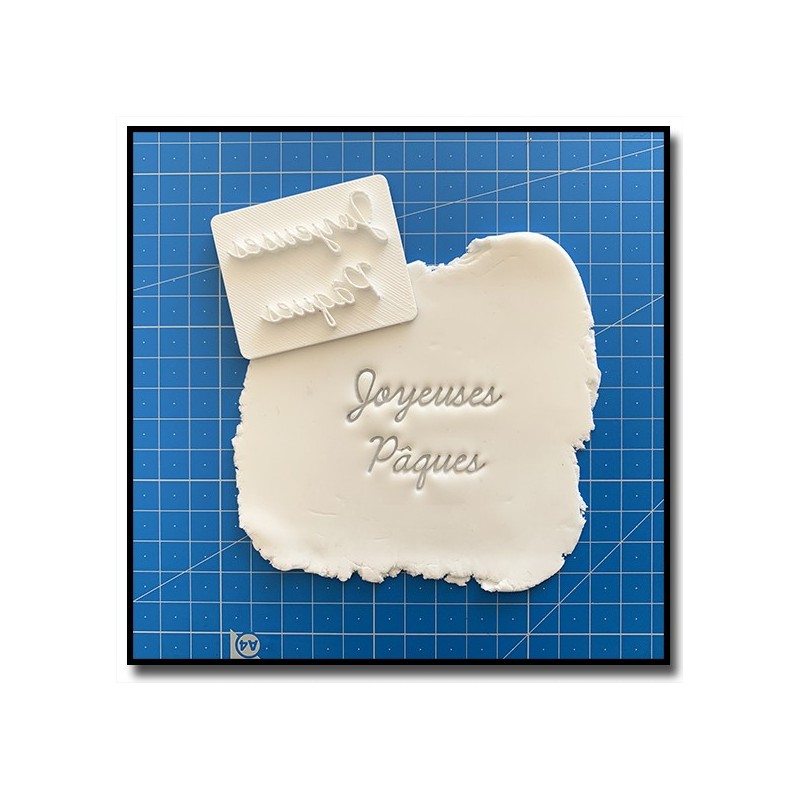 Joyeuses Pâques 301 - Tampon pour pâtes à sucre et sablés sur le thème Pâques / Printemps