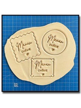 Maman chérie 001 - Emporte-pièce pour pâtes à sucre et sablés sur le thème Fêtes des Mères / Mères / Papis / Mamies