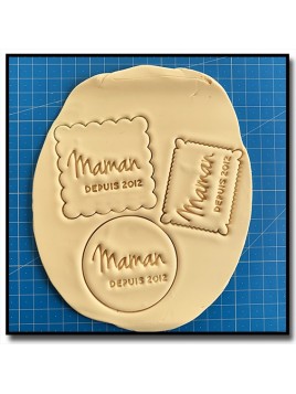 Maman & Date 001 - Emporte-Pièce pour pâtes à sucre et sablés sur le thème Fêtes des Mères / Mères / Papis / Mamies