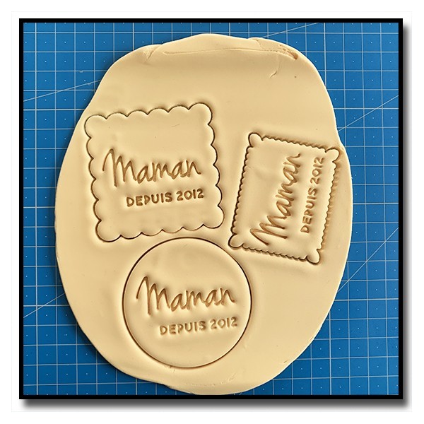 Maman & Date 001 - Emporte-Pièce pour pâtes à sucre et sablés sur le thème Fêtes des Mères / Mères / Papis / Mamies