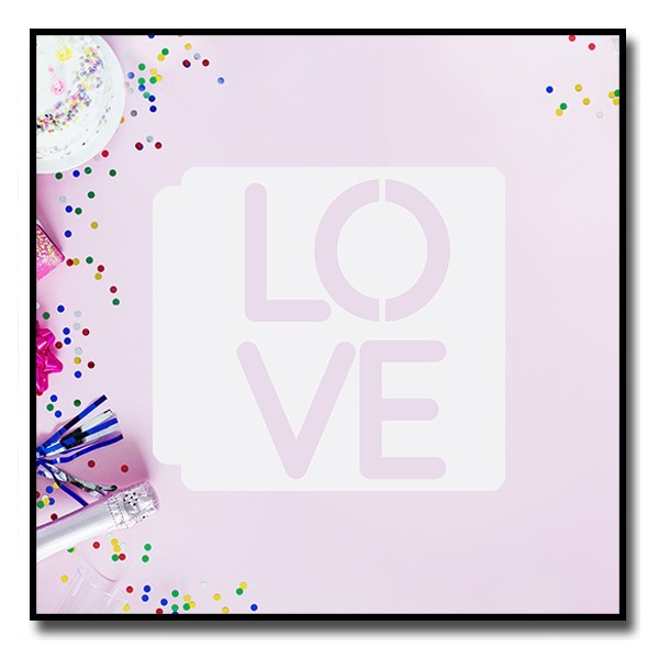 Love 905 - Pochoir pour pâtes à sucre et sablés sur le thème Saint-Valentin