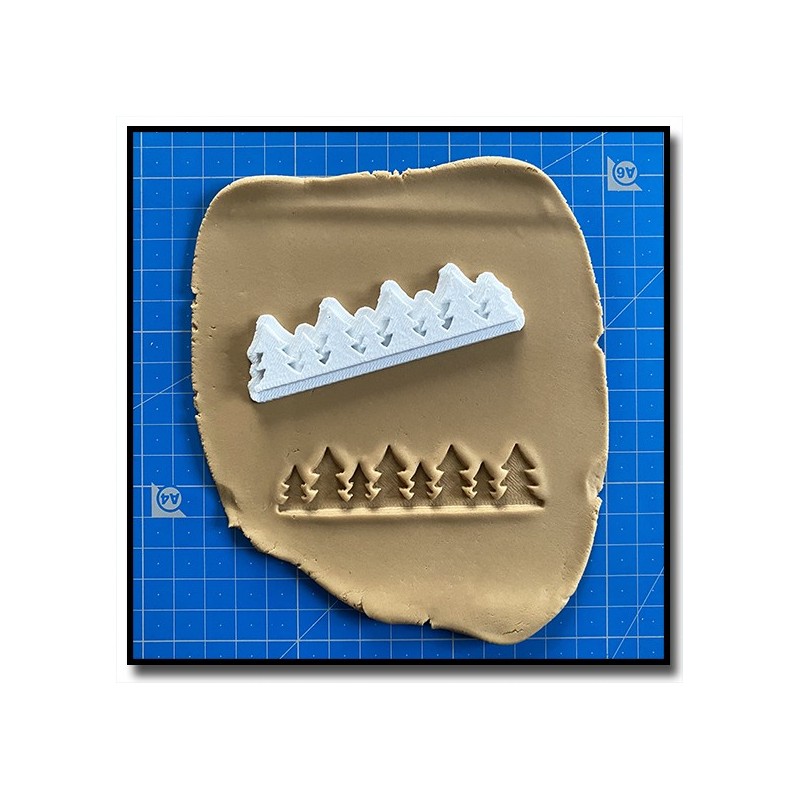 Sapin banderole 301 - Tampon - Emporte-pièce pour pâtes à sucre et sablés sur le thème Noël