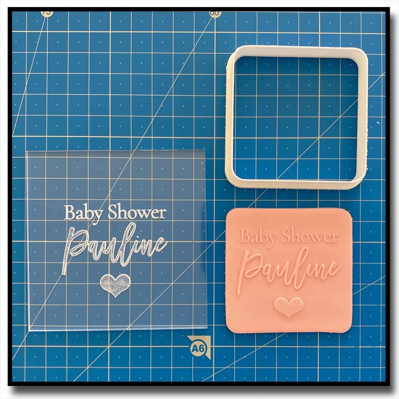Baby Shower & Prénom 601 - Debosser/Outbosser pour pâtes à sucre et sablés sur le thème Baby Shower