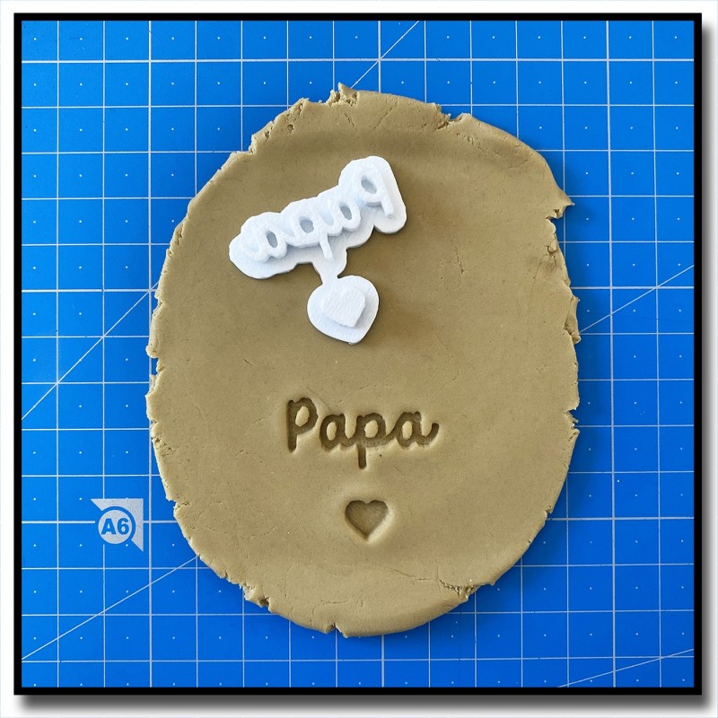 Papa 301 - Tampon pour pâtes à sucre et sablés sur le thème Fêtes des Mères / Pères / Papis / Mamies