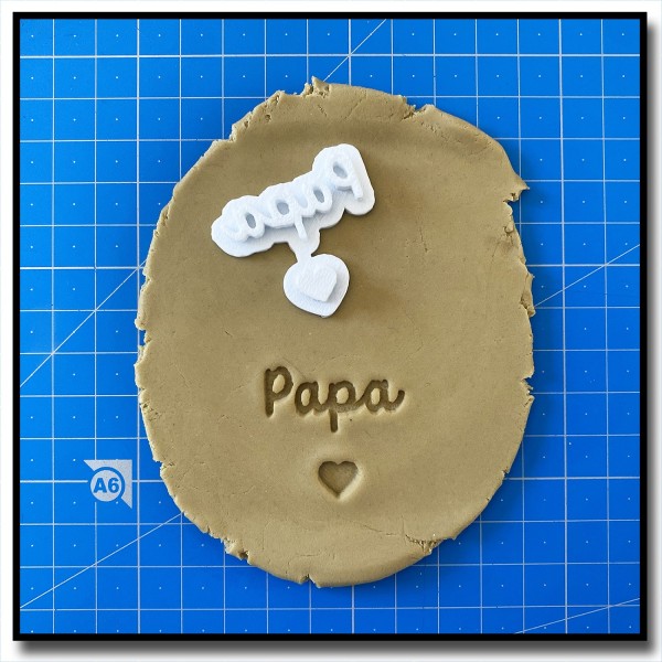 Papa 301 - Tampon pour pâtes à sucre et sablés sur le thème Fêtes des Mères / Pères / Papis / Mamies